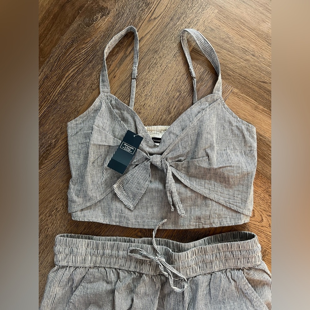 Abercrombie & Fitch Matching Stripe Top and Pant Set